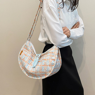 Crossbody Dumpling Bag Korean Style Western Style Simple Houndstooth Women's Bag Niche Design Large Capacity Casual All-match Bag