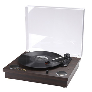 in stock cross-border desktop dust cover fully transparent audio wooden classical vinyl record player wireless retro phonograph