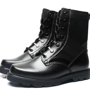 017 Genuine Combat Boots Men's Ultra-Light Spring and Summer Breathable Combat Boots Security Duty Shoes Outdoor Hiking Shoes Military Training Boots