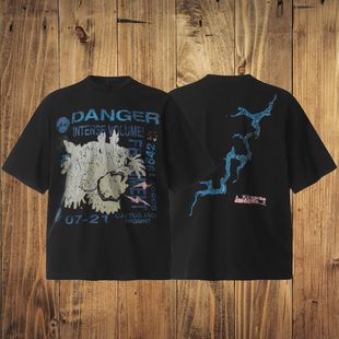 TRAVIS SCOTT американский уличный короткий рукав 24ss новый альбом периметр VINTAGE нишевые винтажные футболки