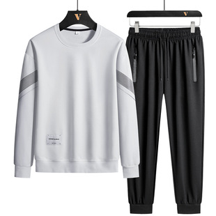 2023 new autumn and winter men's casual sweater set crew neck sweater pants men's fashion brand sportswear two-piece set