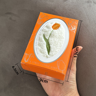 Tulip coral fleece towel gift box hand gift return full moon gift wedding gift 34*34cm box