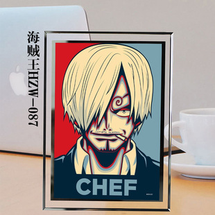 One piece around the Sea King Luffy Crystal photo frame painting 7-inch 6-inch 5 cartoon photo glass picture frame decoration table