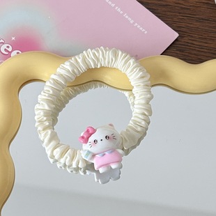 Cartoon Cat Baby Bowel Loop Cute Fun Girl Heart Hair Loop Sweet KT Hair Rope Student Ponytail Hair Accessories