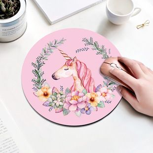 Factory Direct Small Round Mouse Pad Cute Cartoon Computer Office Non-slip Thickened Mouse Desktop Pad
