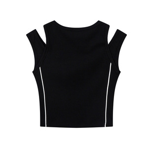 Nariele 2025 American Summer Sports Vest Letter Printed Short Slim-fit Slimming Sleeveless Top Spice Girl