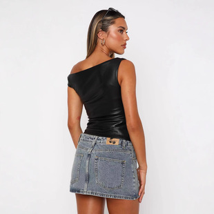 2024 European and American New Women's Explosive Leather Vest