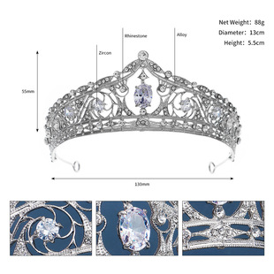 Pearl Rhinestone Jewelry Cake Crown Adult Birthday Party Alloy Crown Princess Wedding Dress Hair Accessories Bridal Headwear