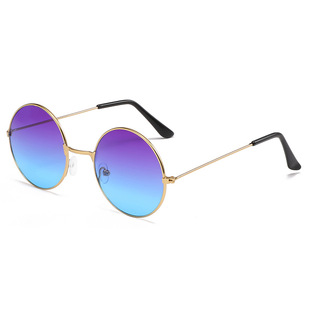 Cross-border Retro Round Marine Metal Sunglasses Candy Color Trendy Metal Frame Harajuku Men's and Women's Colorful Glasses