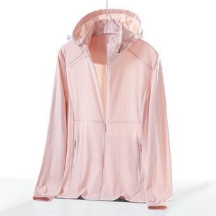 Factory direct 2025 summer new couple outdoor sports breathable UV-proof hooded solid color sunscreen