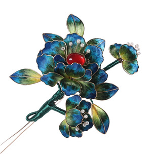 Non-Legacy Chinese Style Silk Fleece Flower Peony Hairpin Xiuhe Dress Cheongsam Hair Accessories Flower Antique Hair Accessories Hand Work