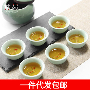 A generation of postage/cup/ceramic/kung fu tea A1P30-white porcelain tea cup tea cup purple sand