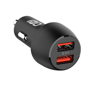 New multi-protocol car charger LED dual usb QC3.0 fast charge multifunctional car cigarette lighter car charger
