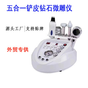 Five-in-one diamond micro-carving skin grinding machine ultrasonic import skin cleaning cold and hot hammer peeling multifunctional beauty instrument