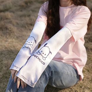 Sanrio Genuine Ice Summer Sunscreen Women's Sleeve Ultraviolet Ice Silk Arm Armband Sleeve Thin Adult Children