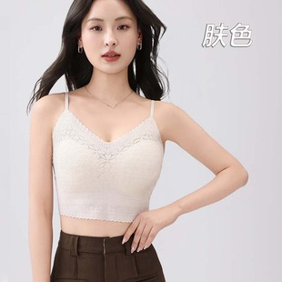 New Style Nylon Lace Edge Beautiful Back Women's Non-Marking Steel Ring Large Chest Show Small Push-up Pull-up Breathable Vest Bra