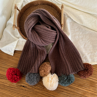 Children's Scarf Autumn and Winter 2024 New Boys and Girls Cold-proof Warm Knitted Scarf Baby Windproof Thickened Necker
