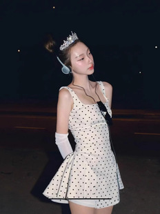 2024 European and American style cross-border autumn and winter new women's solid color slim street fashion high waist sling sleeveless dress