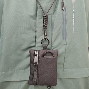 New outdoor halter small bag men's small card holder coin purse key case Bluetooth earphone bag lanyard for students aged