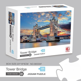Cross-border Adult 1000 Children's Paper Puzzle Puzzle Decompression Toy Landscape City Oil Painting Birthday Gift