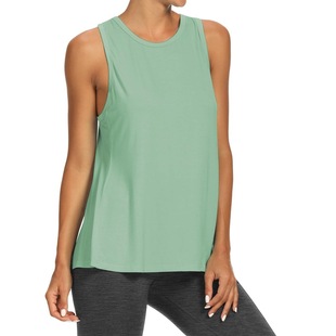 Cross-border European and American Nude Sports Vest Summer Thin Sleeveless Round Neck Cut Out Beautiful Back Outdoor Yoga Top Decoration