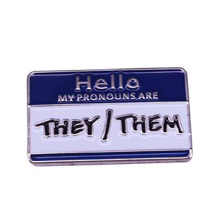 Hello my pronoun is they/They enamel pin gender neutral pride jewelry