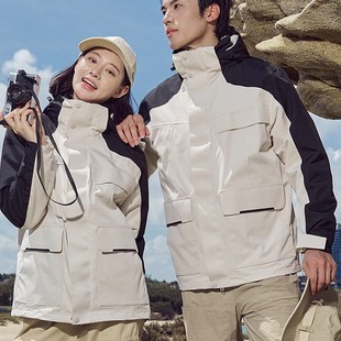 Outdoor Charge Clothes Three-in-One Removable Waterproof Windproof Anti-fouling Warm Hiking Suit Camping Hiking Same for Men and Women