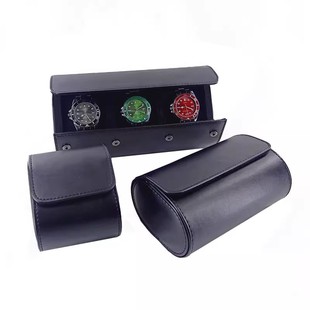 Watch storage box high-end European pu leather snap mechanical watch single gift box packaging Portable Unisex