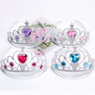 Ice and Snow Crown Crown Children's Plastic Crown Headwear Hair Clamp Children's Hair Band Set Princess Jewelry Korean Style
