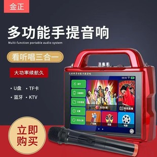Jinzheng XY-3206 Square Dance Audio with Display Screen Bluetooth Pull Rod Speaker Player with Wireless Microphone