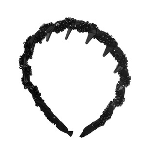 Elegant Retro Rhinestone Black Headband Women's High-end Wash Face Pressure Hair Non-slip Toothed Headband Elegant Hair Clip Headwear