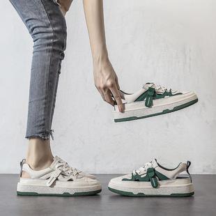 Breathable Hollow Color Matching White Shoes for Women Summer 2024 New Hole Casual Front Lace-Up Sneakers Wholesale Dropshipping