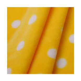 Polka dot printed flannel fabric coral fleece home bathrobe blanket fabric children's clothing printed flannel fabric