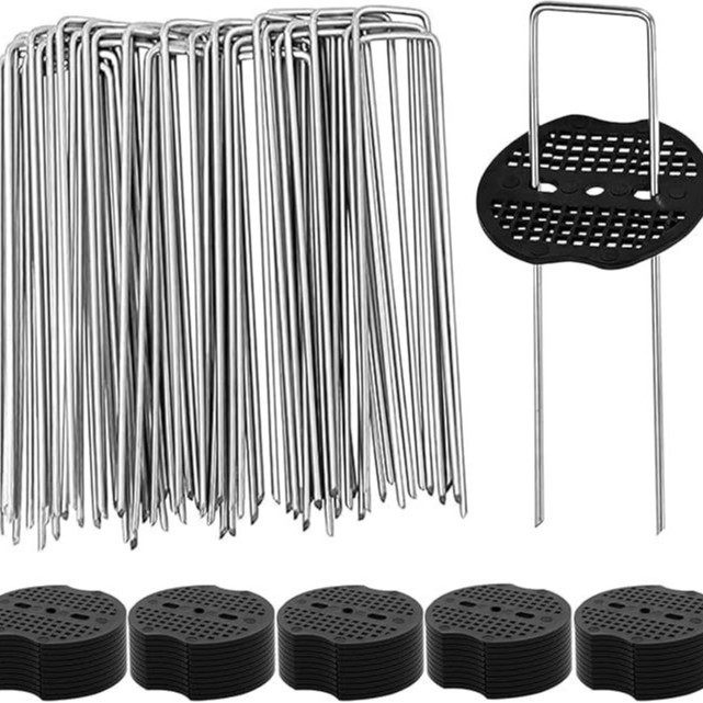 Junzhe Carbon Steel U-Shaped Ground Nails Gardening Tools Garden Fixing Weed Barrier Nails Cross-Border Pet and Gardening Supplies