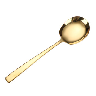 Cross-mirror stainless steel large size spoon restaurant hotel long handle public spoon golden spoon spoon spoon wholesale