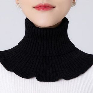 Autumn and Winter Warm Cervical Spine Protection Adult Neck Collar Women's High Collar Knitted Fake Collar Wool Decoration Anti-running Light