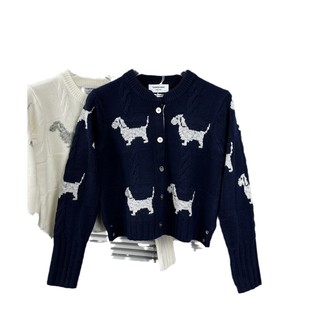 Factory direct tb new high version women's pure wool puppy cardigan trendy Japanese and Korean wind twist