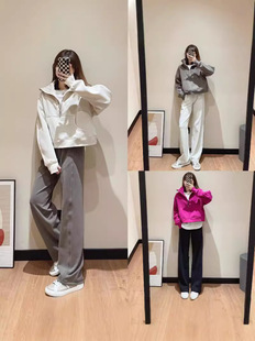 Lulu Same High Waist Rib Wide Leg Pants Women's Loose Sports Straight Leg Pants Long Pants Thin High Waist Slimming Gods Pants