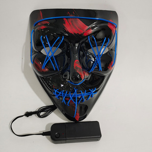 in stock Amazon Halloween Two-color Mask EL Cold Light KTV Prom Party Horror Scary Mask