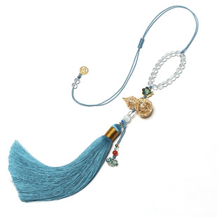 Copper gourd car pendant car pendant safe men's and women's tassel rearview mirror pendant handmade Internet celebrity retro