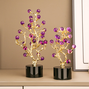 Light Luxury High-end Amethyst Decorative Ornaments Home Living Room Entrance Decorations Wine Cabinet Office Desktop Crafts