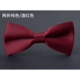 Korean version of solid color bow tie collar flower wholesale New Business fashion casual polyester silk bright monochrome bow tie manufacturers
