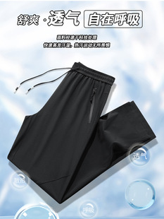 2025 New Men's Pants Spring and Summer Light Business Elastic Ice Silk Casual Pants Men's Breathable Sweat-wicking Fashion