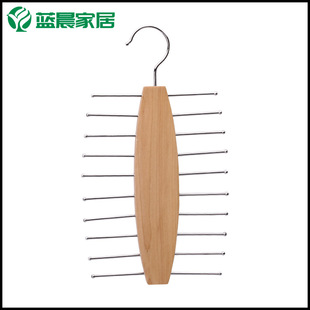 Cross-border e-commerce manufacturers directly supply solid wood tie rack silk scarf hanging daily storage belt rack scarf hanging wooden rack