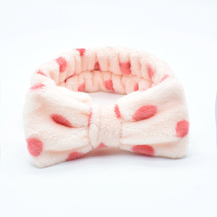 Korean Style Polka Dot Bow Hair Band Women Polka Dot Hair Band Wrist Band Wholesale Makeup Face Wash Headband Hair Band