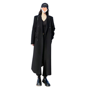 Maillard Thickened Long Knee-length Woolen Coat Women's Autumn and Winter Tall Korean-style Suit Elegant Woolen Coat