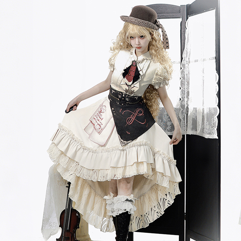 2026 Xiong Doujiang Original Lost Chapter Lolita Women's Lolita Waist Belt Shirt and Skirt Daily Outfit 7361