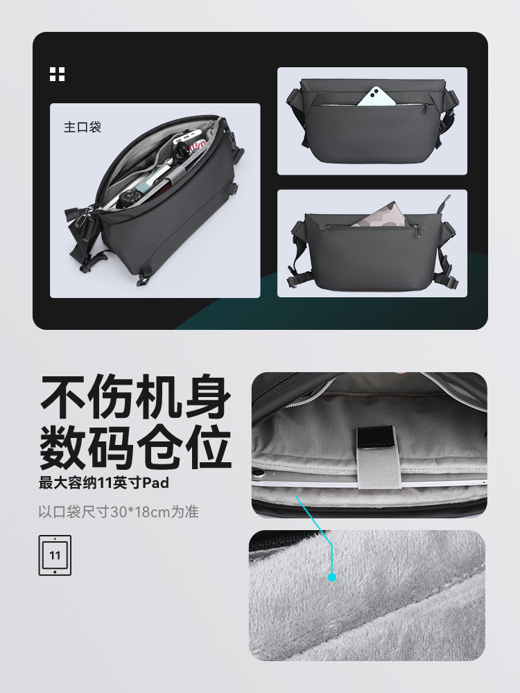 2024Mark Ryden New Crossbody Shoulder Bag 11inch iPad Large Capacity Crossbody Bag Casual Men's Single Bag