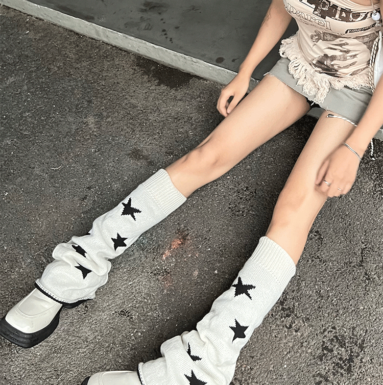 Cross Gothic Style Long-tube Wide-leg Socks JKCos Long-tube Leg Warmer Japanese Lolita Wide-leg Socks