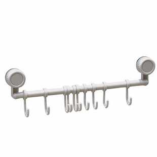 ✅ Suction Cup Slide Rail Hook Kitchen Wall-Mounted Movable Hook Wok Gloves Spoon Shovel Row of Hooks